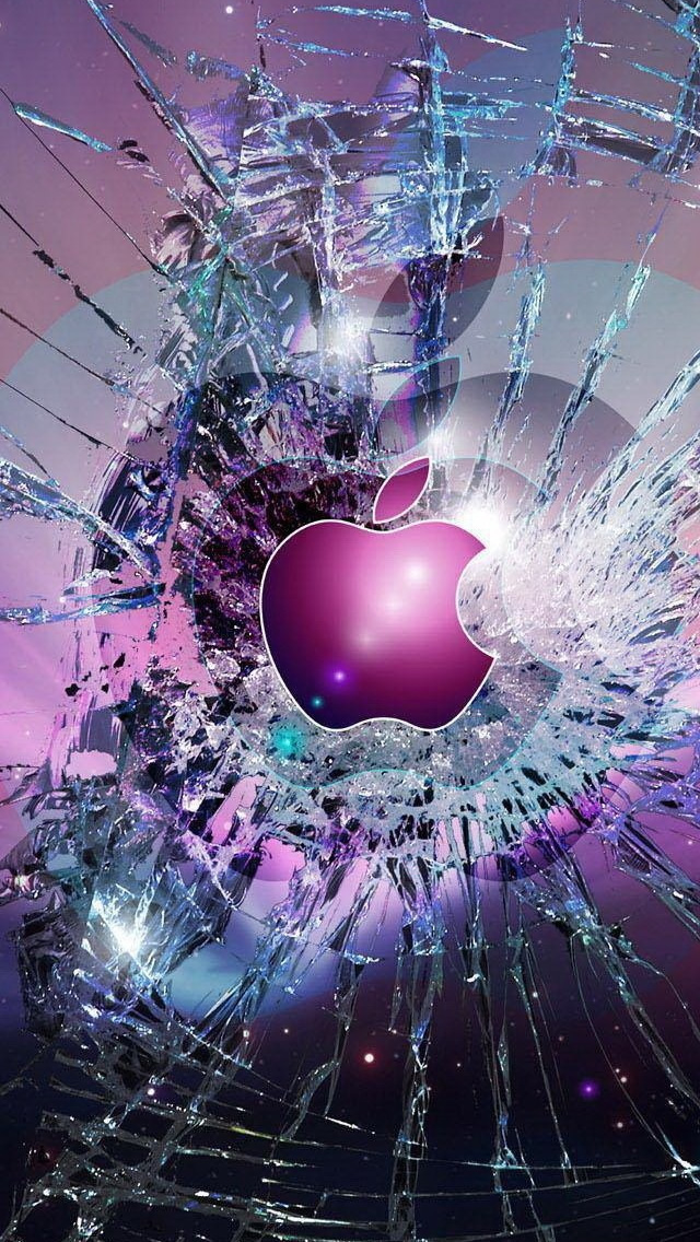 Apple Logo Broken Glass The Iphone Wallpapers