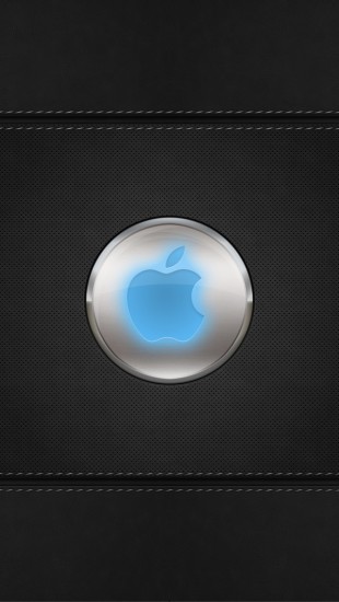 Blue Glow Apple Logo