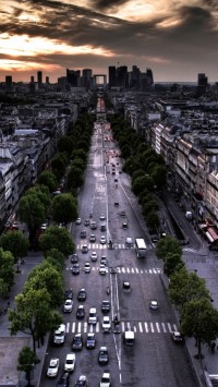 Paris Aerial View From Triumphal Arch In Louvre Direction