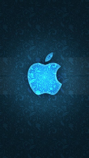 Blue Texture Apple Logo