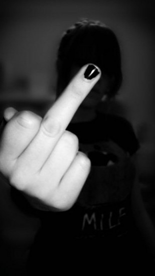 Woman Middle Finger