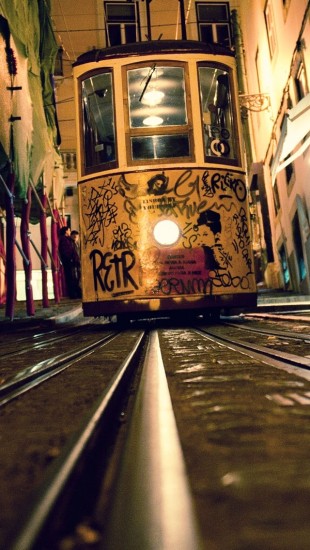City Tram Rails Night