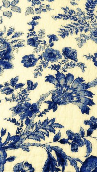 Vintage Blue Drawings Fabric