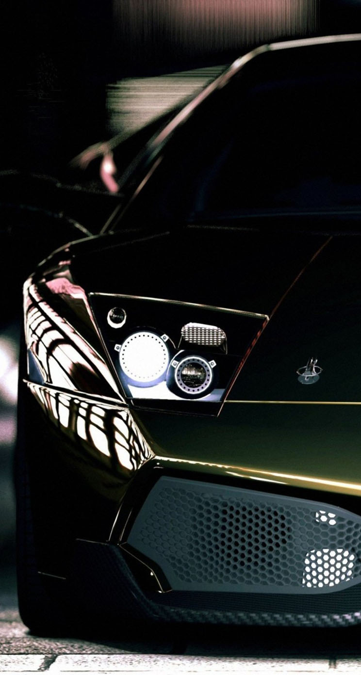 Dark Green Lamborghini Murcielago - The iPhone Wallpapers