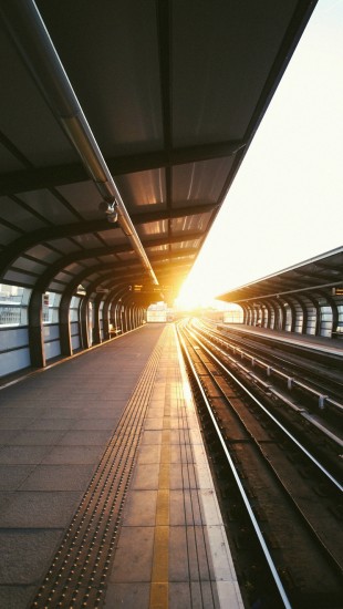 Train Station Sunset Sunlight City View