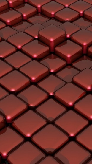 3D red glass on box floor