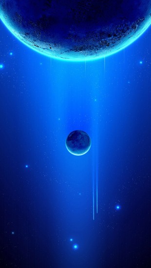 Space Scene Blue Planets