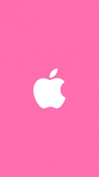 White Apple Pink Background