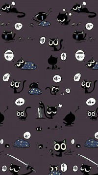 Cute Black Cat Pattern