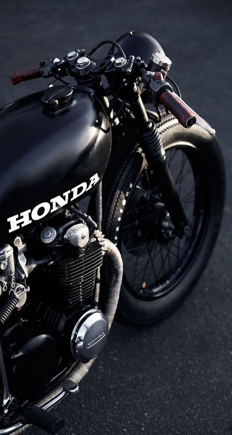 Black Honda cafe racer - The iPhone Wallpapers