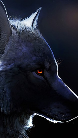 Red Eyed Black Wolf