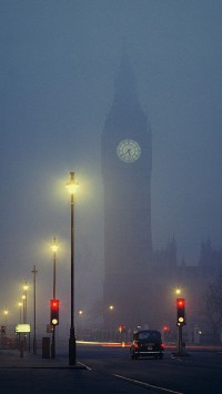 London Foggy Night Big Ben